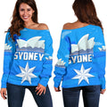 Sydney Sky Blue Off Shoulder Sweater - Vibe Hoodie