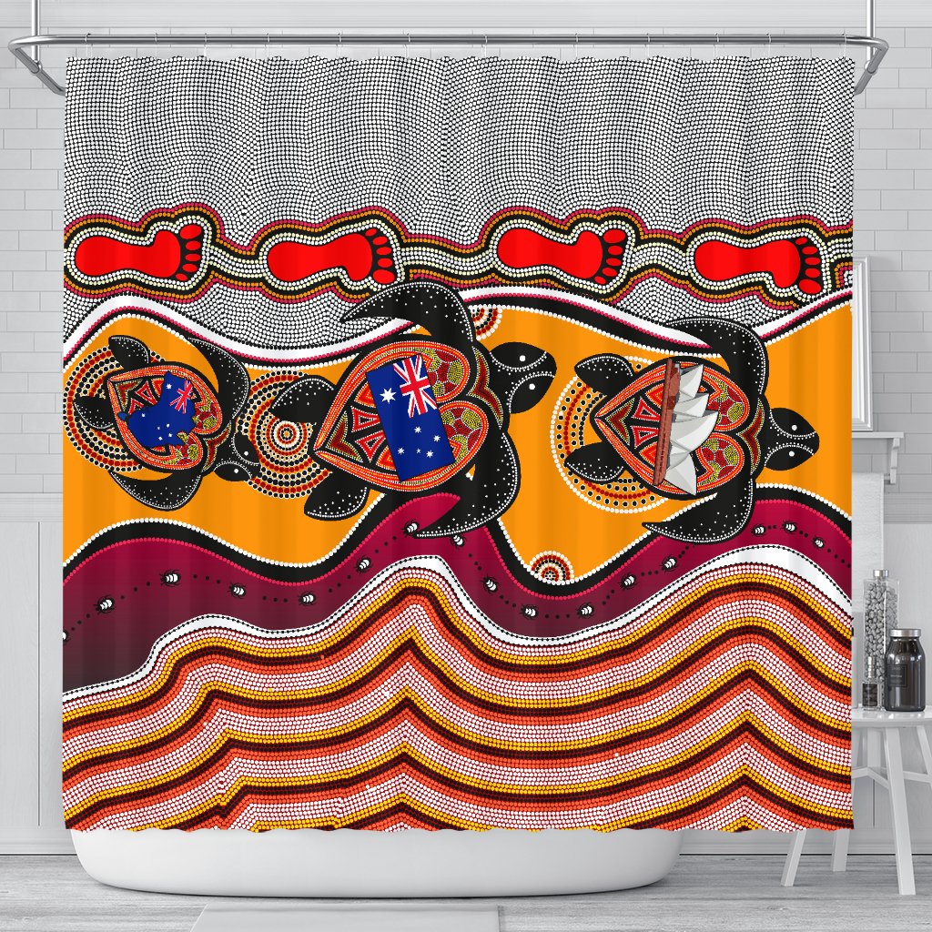 shower-curtain-aboriginal-patterns-shower-curtain-turtle