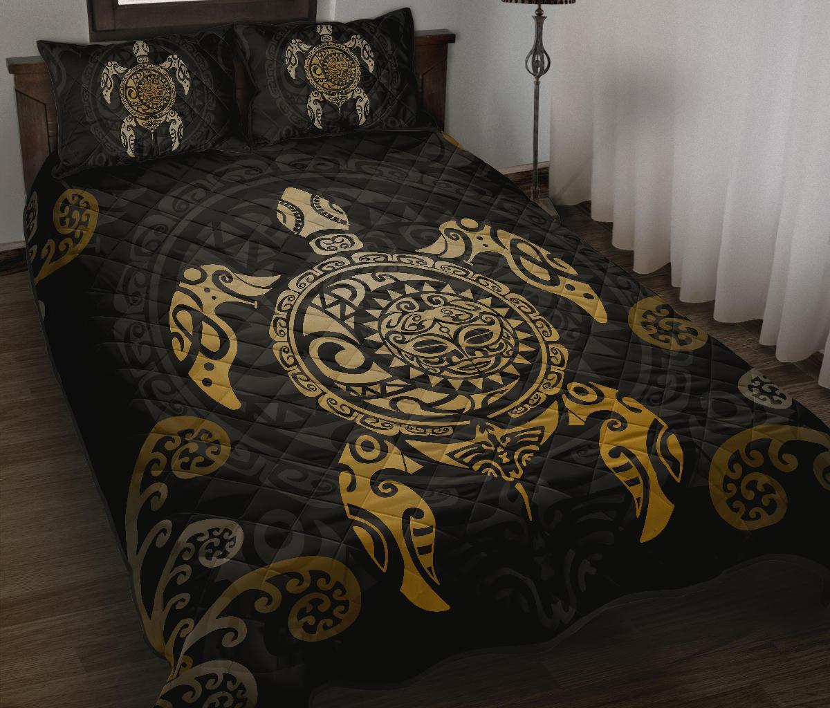 maori-turtle-quilt-bed-set-gold