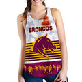 Brisbane Broncos Women's Racerback Tank Anzac Day Simple Style - White - Vibe Hoodie