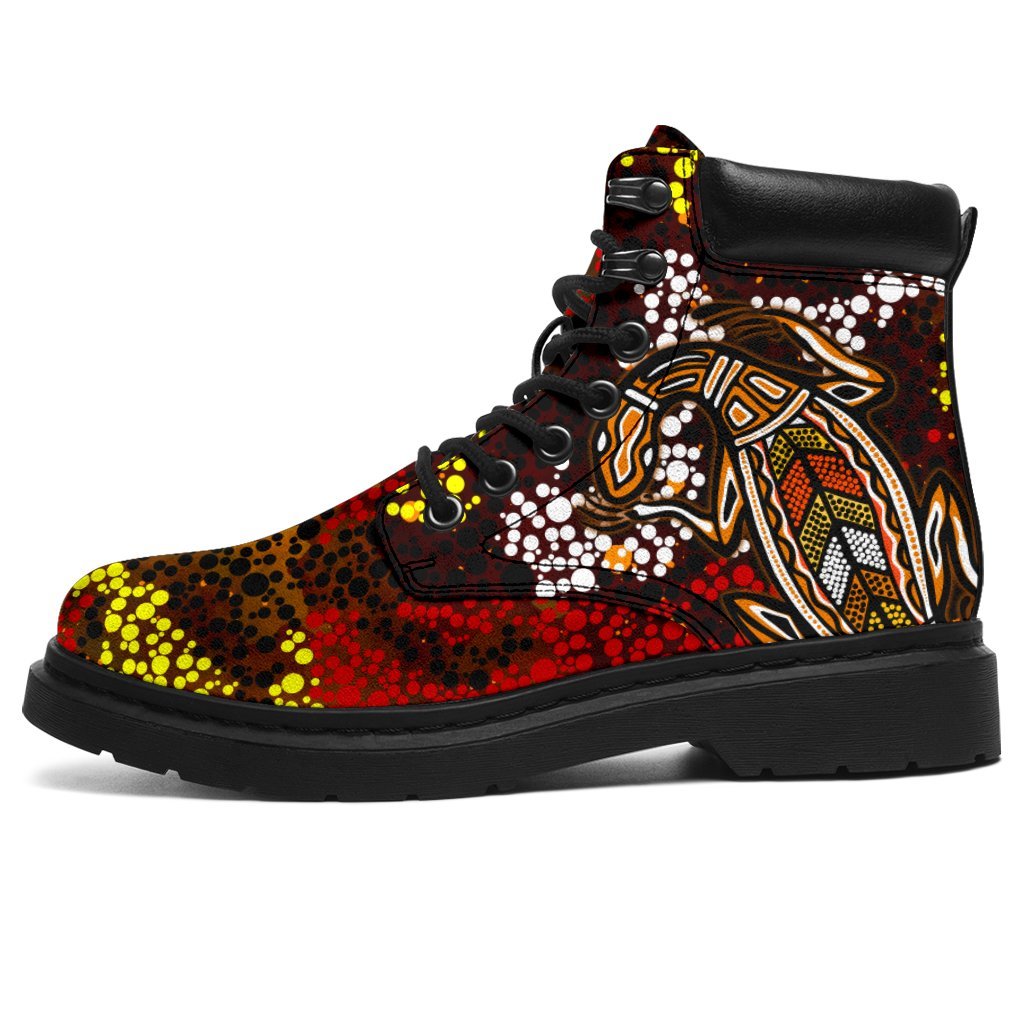 aboriginal-all-season-boots-kangaroo-and-lizard-dot-painting-art