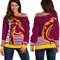 Brisbane Broncos Women's Off Shoulder Sweater - Vibe Hoodie