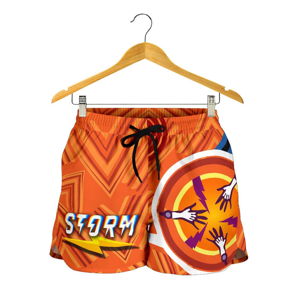 Storm Women Shorts Simple Indigenous - Orange - Vibe Hoodie