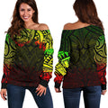 New Zealand Women's Off Shoulder Sweater, Maori Polynesian Tattoo Reggage - Vibe Hoodie