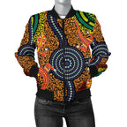 1st-australia-women-bomber-jacket-aboriginal-two-lizards-dot-painting-circle