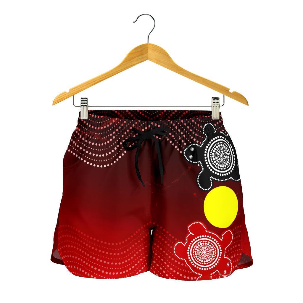 Aboriginal Women's Shorts - Indigenous Circle Dot Painting Style - - Vibe Hoodie