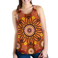 Aboriginal Women's Racerback Tank - Circle Flowers Patterns VER01 - Vibe Hoodie
