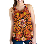 Aboriginal Women's Racerback Tank - Circle Flowers Patterns VER01 - Vibe Hoodie
