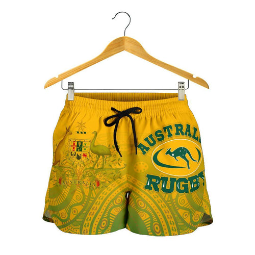 Aboriginal Women's Shorts, Australia Rugby and Coat Of Arms - Vibe Hoodie