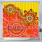 gold-coast-shower-curtain-sun-aboriginal