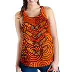 Aboriginal Personalised Women's Racerback Tank - Aboriginal Boomerangs And Dot Circle - Vibe Hoodie