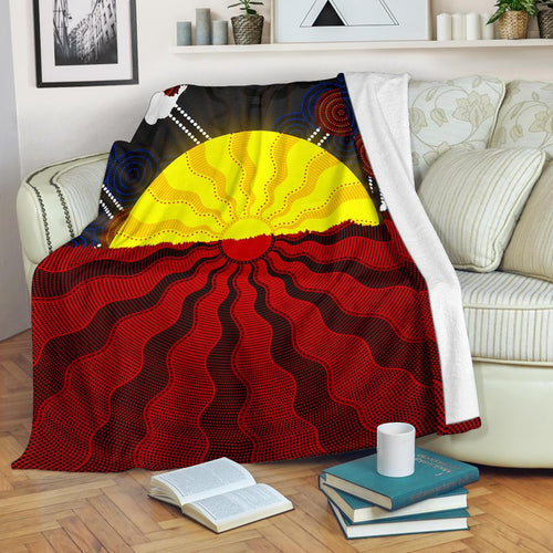aboriginal-premium-blanket-aboriginal-lives-matter-flag-sun-dot-painting