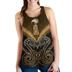 Maori Manaia New Zealand Women Racerback Tank Gold - Vibe Hoodie