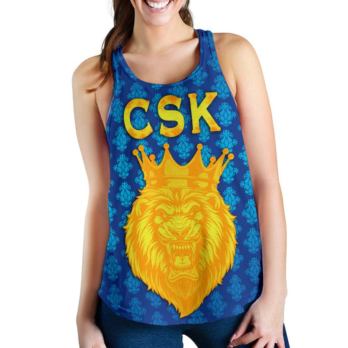 CSK Women Racerback Tank Cricket Traditional Pride - Blue - Vibe Hoodie