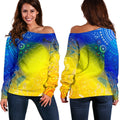 [Custom Text] Aboriginal Women's Off Shoulder Sweater - Indigenous Fishing - Vibe Hoodie