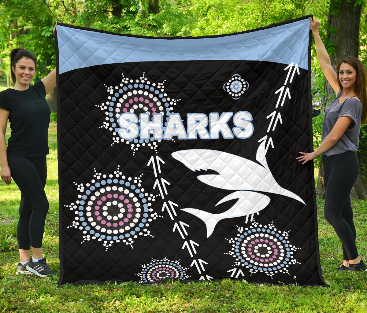 cronulla-premium-quilt-sharks-simple-indigenous-black