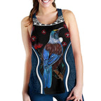 New Zealand Tui Bird Women Racerback Tank, Pohutukawa - Navy - Vibe Hoodie