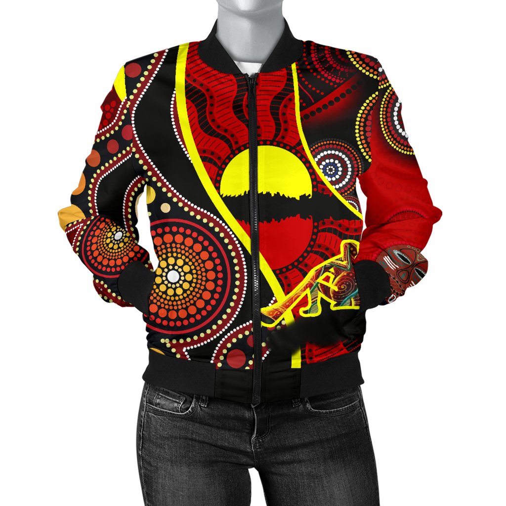 bomber-jacket-australia-aboriginal-dots-with-didgeridoo