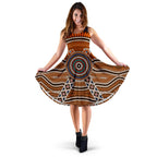 Midi Dress - Aboriginal Dot Painting Dress Ver01 - Vibe Hoodie