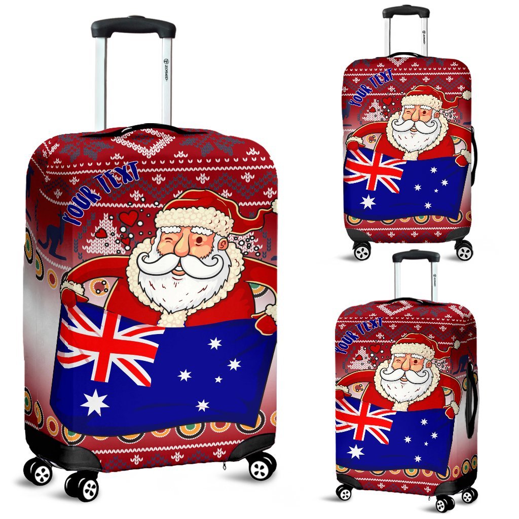 christmas-personalised-luggage-covers-australia-santa-claus-hold-the-flag-red