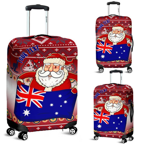 christmas-personalised-luggage-covers-australia-santa-claus-hold-the-flag-red