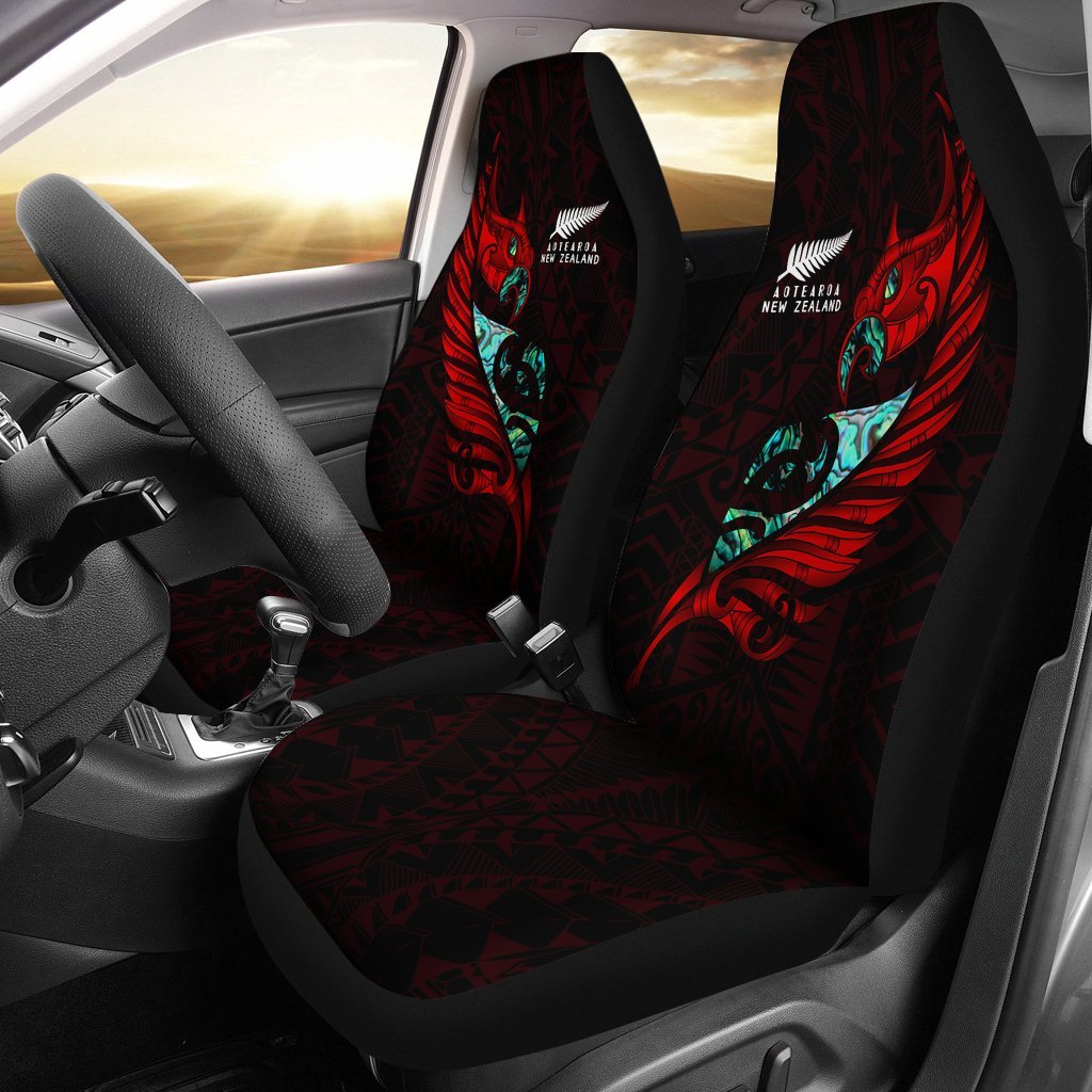 new-zealand-car-seat-cover-manaia-paua-fern-wing-red