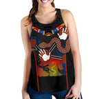 Aboriginal Women's Racerback Tank, Australian Boomerang and Snake Indigenous Art - Vibe Hoodie