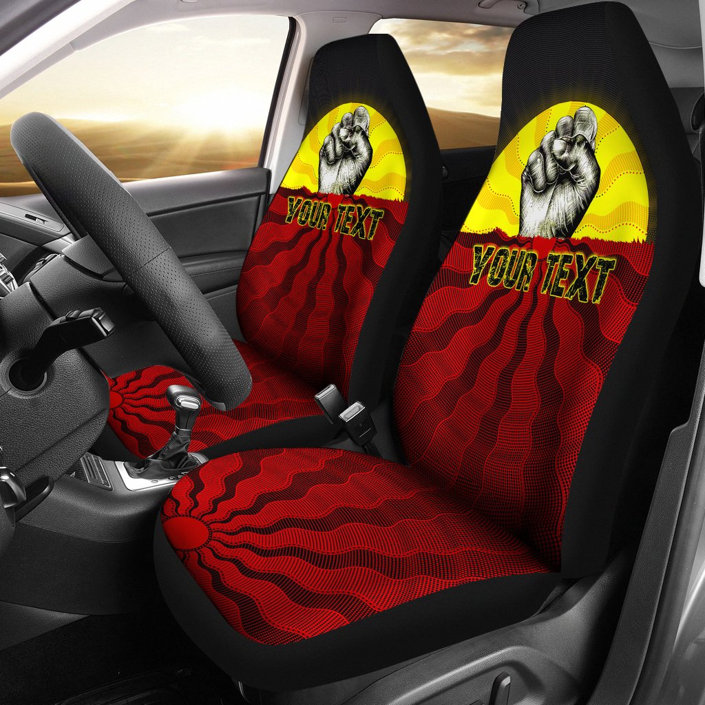 custom-aboriginal-car-seat-covers-black-lives-matter-sun-dot-painting