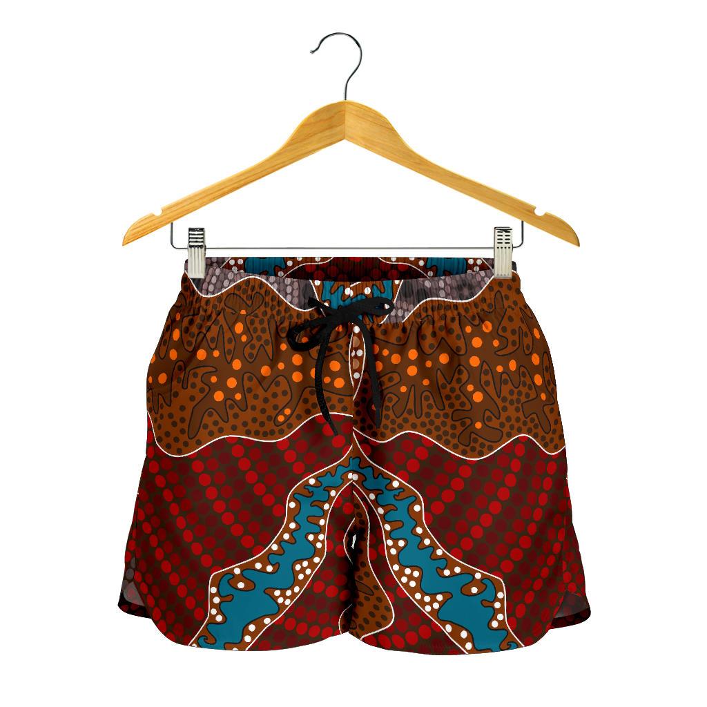 Aboriginal Shorts, Indigenous Dot Painting Short Women 06 - Vibe Hoodie