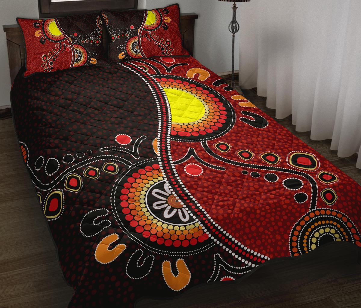 aboriginal-quilt-bed-set-australia-flag-dot-painting-art