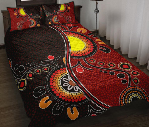 aboriginal-quilt-bed-set-australia-flag-dot-painting-art