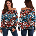 Canada Haida Pattern Off Shoulder Sweater - Vibe Hoodie