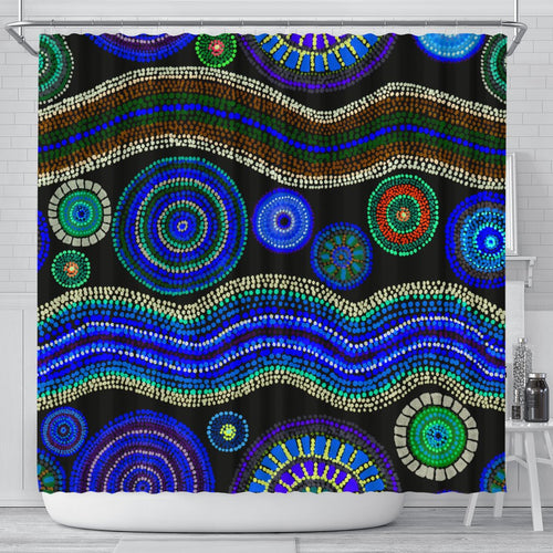 shower-cutian-aboriginal-dot-unique-style-blue