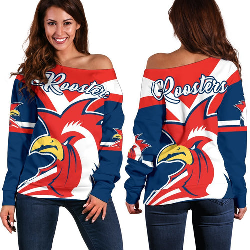 Australia Roosters Off Shoulder Sweater Rugby - Vibe Hoodie