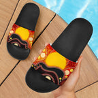 slide-sandals-aboriginal-flag-dot-painting-art-black