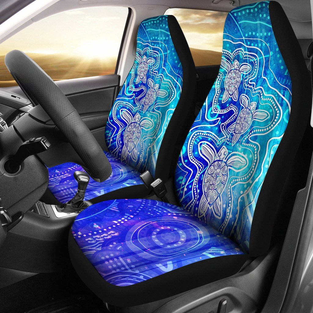 aboriginal-car-seat-covers-sea-turtle-with-indigenous-patterns-blue