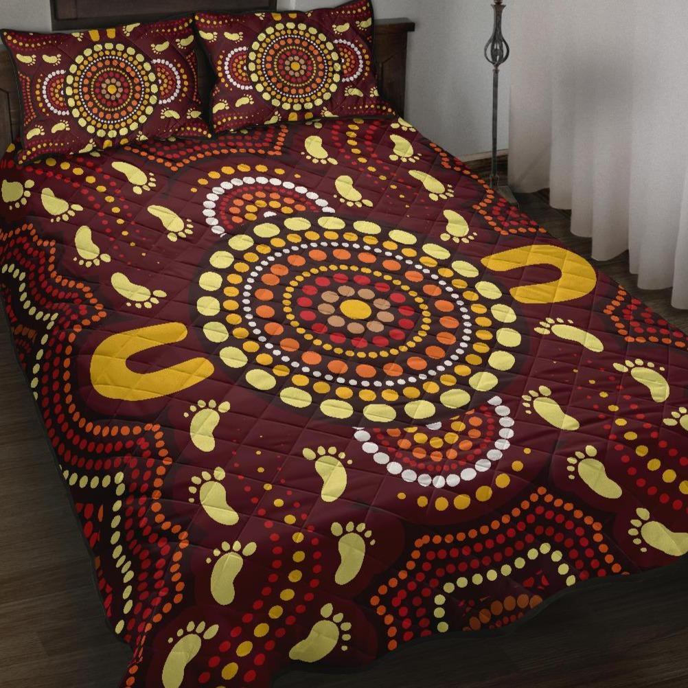 aboriginal-quilt-bed-set-indigenous-circle-footprint