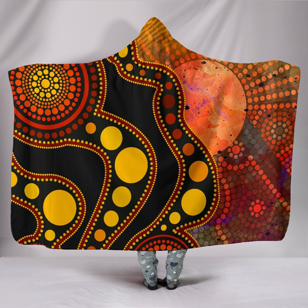 aboriginal-hooded-blanket-australia-indigenous-flag-circle-dot-painting-art-golden