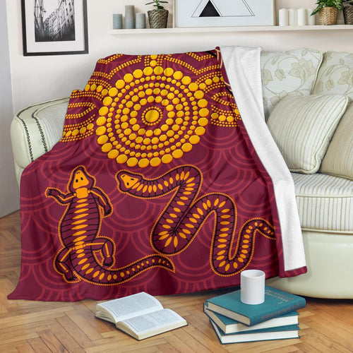 aboriginal-premium-blanket-aboriginal-snake-and-alligator