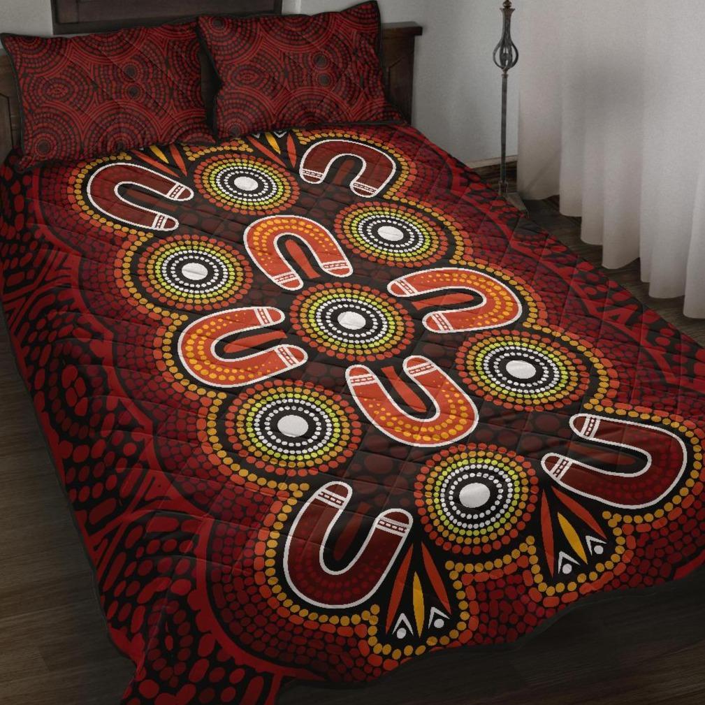 aboriginal-quilt-bed-set-aboriginal-dot-painting-flowers-style