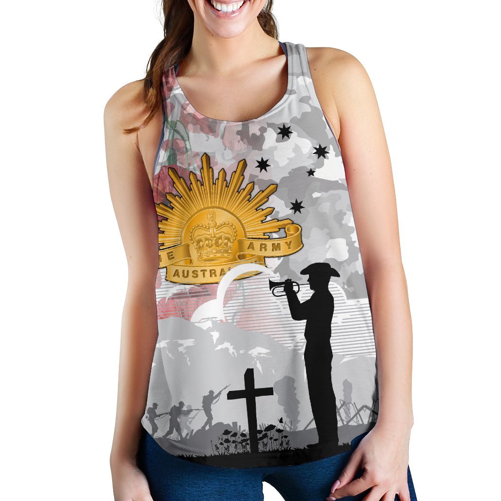 Anzac Women's Racerback Tank - We Will Remember Them - Vibe Hoodie