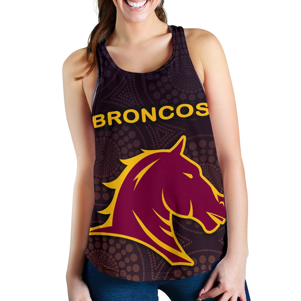 Brisbane Women Racerback Tank Broncos Simple Indigenous - Vibe Hoodie
