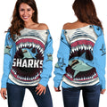 Sharks Rugby Off Shoulder Sweater Cronulla Sutherland - Vibe Hoodie