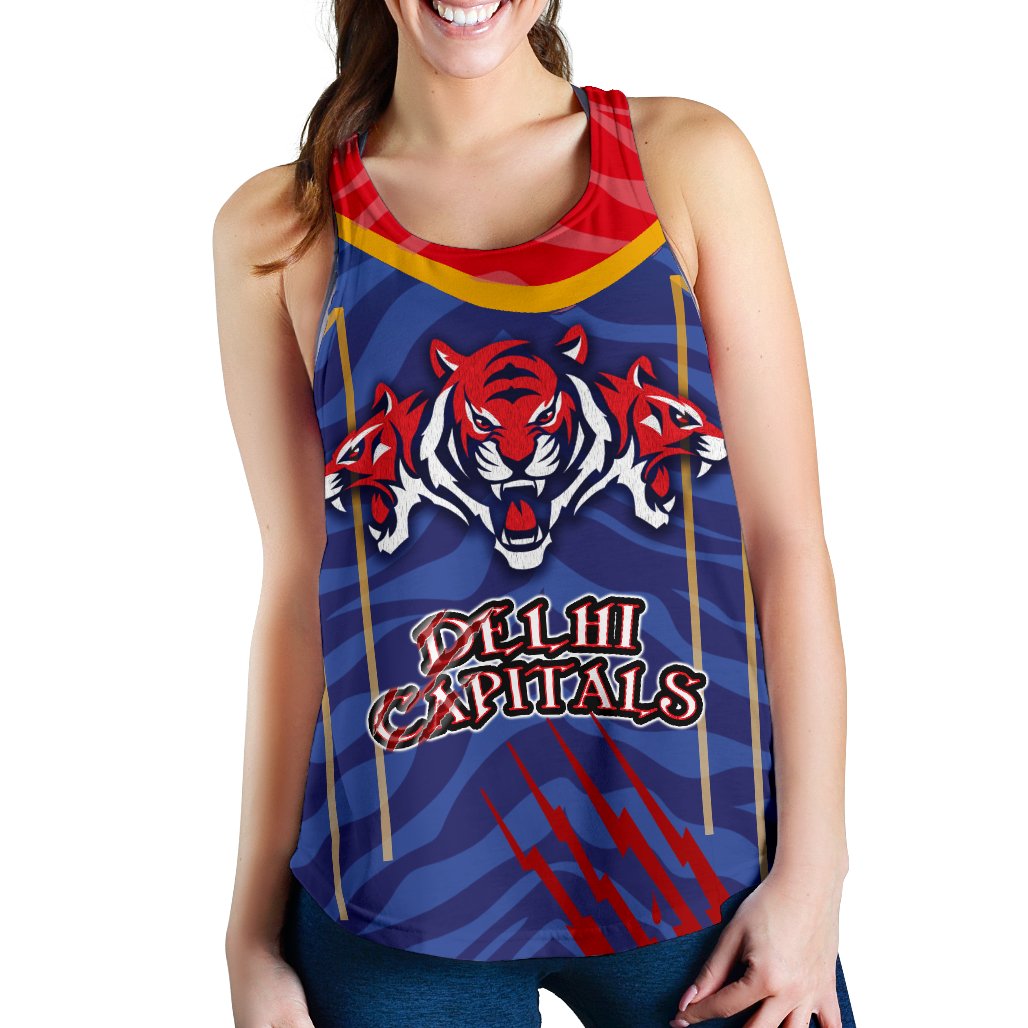 India Premier Women Racerback Tank Cricket Delhi Capitals Version DC - Vibe Hoodie