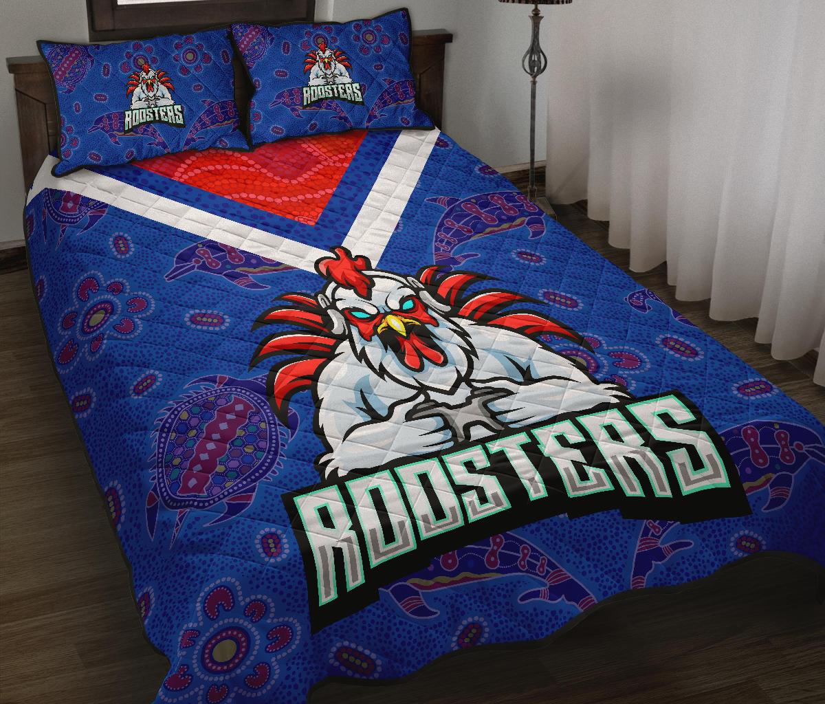 sydney-roosters-indigenous-quilt-bed-set-prairie-style-no-1