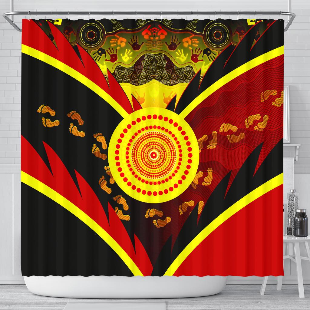 aboriginal-shower-curtain-indigenous-flag-with-footprint-hand-art