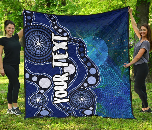 custom-text-aboriginal-premium-quilt-australia-indigenous-flag-circle-dot-painting-art-blue