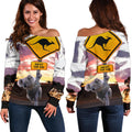 Off Shoulder Sweater - Koala Sweater Kangaroo Sign Landscape Art - Vibe Hoodie