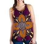 Aboriginal Women's Racerback Tank - Flowers Dot Panting Art - Vibe Hoodie