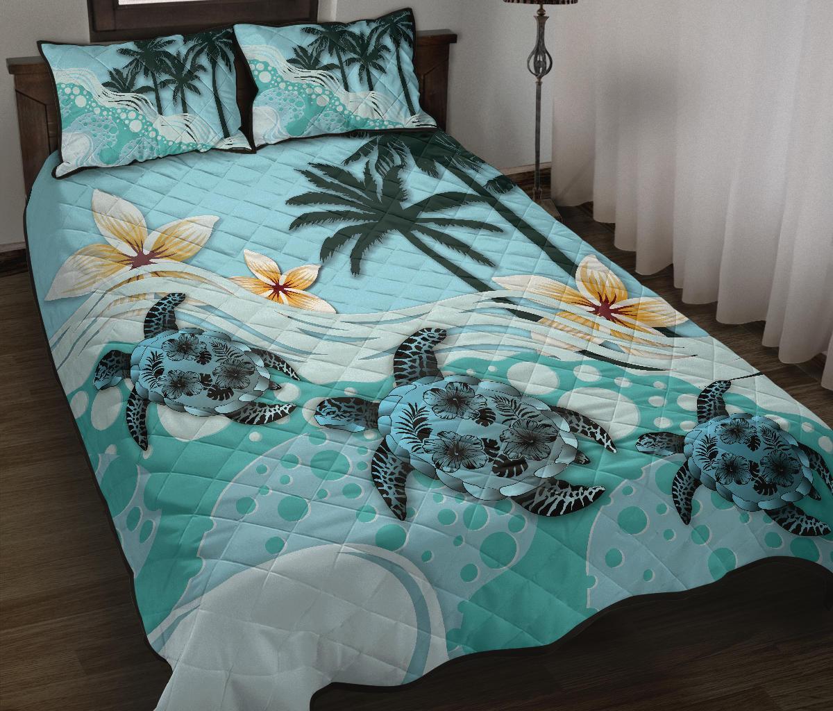 new-zealand-quilt-bed-set-blue-turtle-hibiscus